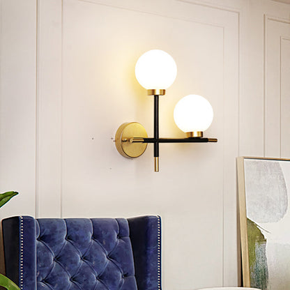 Contemporary Simplicity Iron Magic Bean Molecular Glass 2-Light Wall Sconce Lamp For Living Room