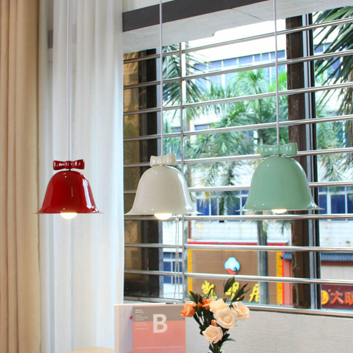 Modern Minimalist Bow Bells Iron 1-Light Pendant Light For Bedroom