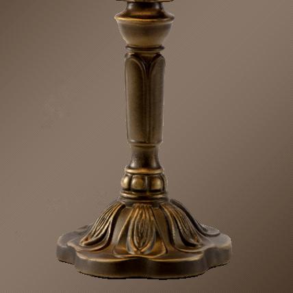 European Decorative Tiffany Stained Glass Tall Mushroom 1-Light LED Table Lamp