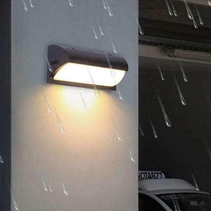 Modern Simple Geometry Outdoor Waterproof Sensor LED Wall Sconce Lamp