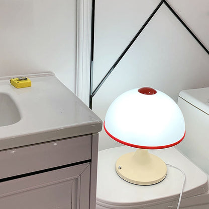 Modern Cream Mushroom Metal 1-Light Table Lamp