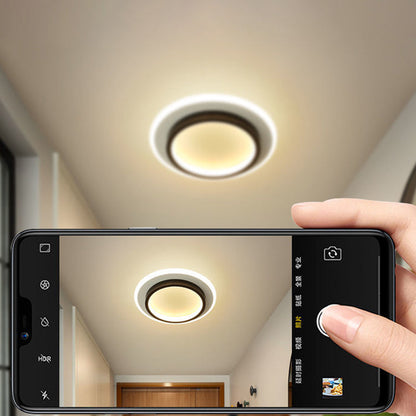 مصباح سقف LED معدني هندسي معاصر من الحديد بتصميم اسكندنافي، يُثبّت في الردهة 