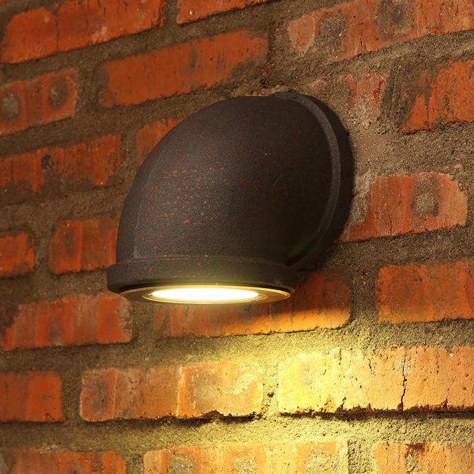 レトロな錬鉄パイプ1灯LED壁取り付け用燭台ランプ