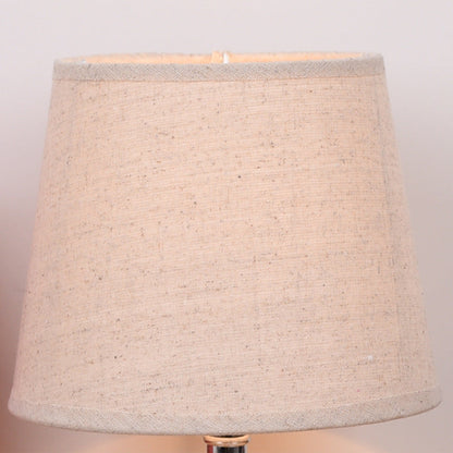 Contemporary Scandinavian Square Ceramic Base Fabric 1-Light Table Lamp For Bedroom