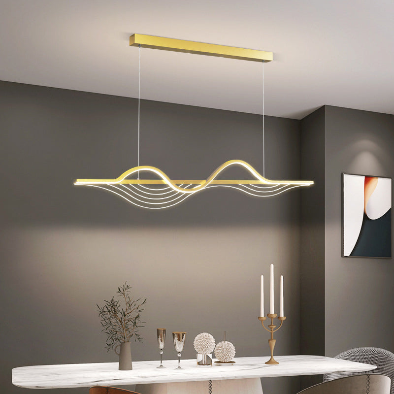 ثريا جزيرة LED مصنوعة من السيليكون بتصميم فراشة طويلة بتصميم عصري بسيط لغرفة المعيشة 