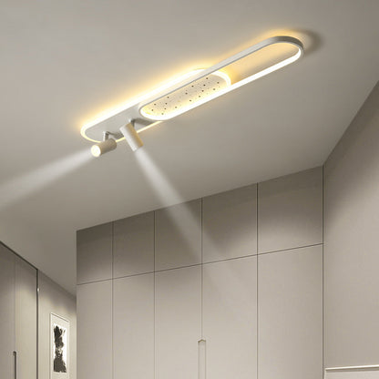 مصباح LED مستطيل الشكل مصنوع من الحديد الأكريليك بتصميم عصري بسيط، مثبت في السقف للممر 