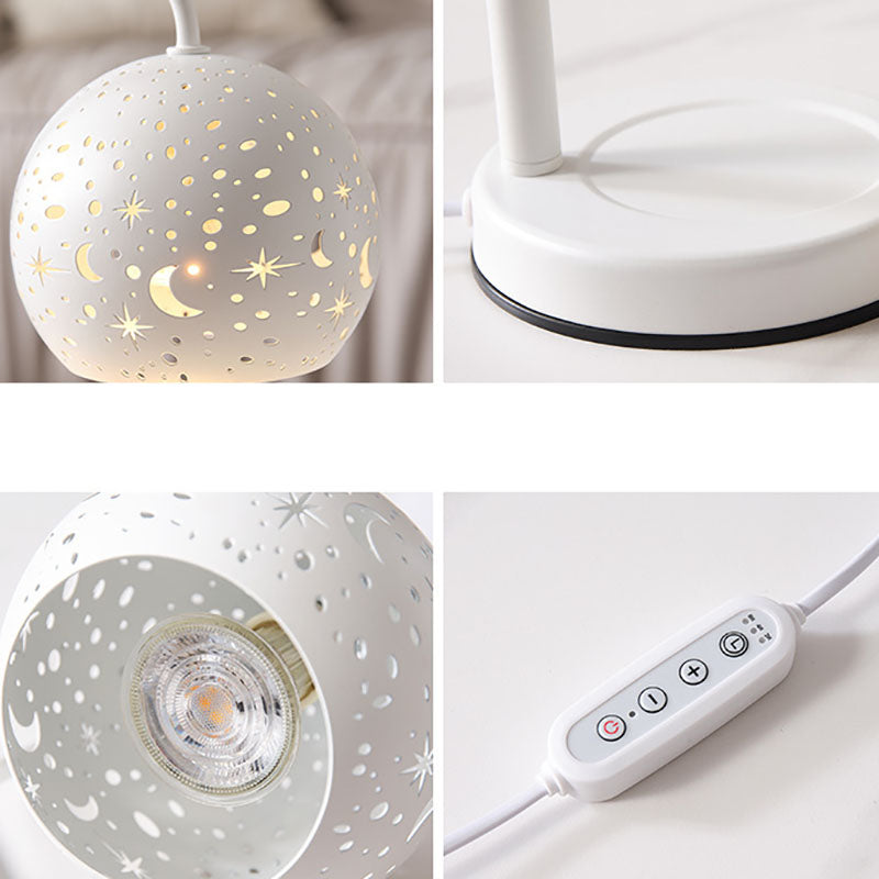 Contemporary Scandinavian Star Orb Disc Base Iron Plastic 1-Light Aromatherapy Melting Wax Table Lamp For Bedroom