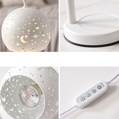 Contemporary Scandinavian Star Orb Disc Base Iron Plastic 1-Light Aromatherapy Melting Wax Table Lamp For Bedroom