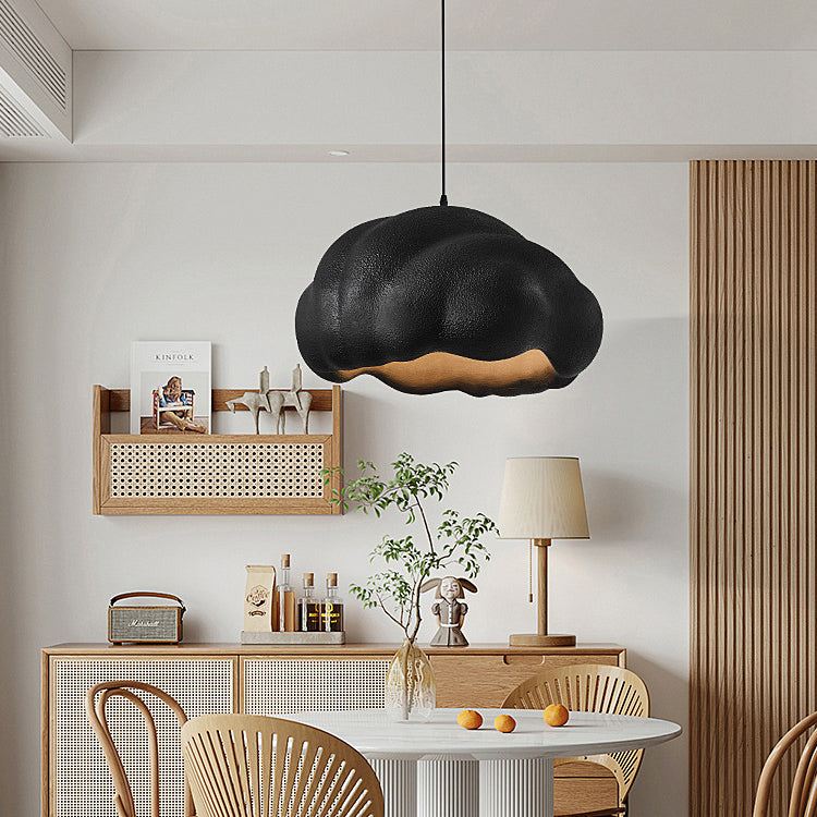 Modern Minimalist Round High-Density Polyethylene 1-Light Pendant Light For Bedroom