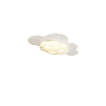 Modern Art Deco Cream Clouds Plastic Iron LED Flush Mount Ceiling Light For Living Room