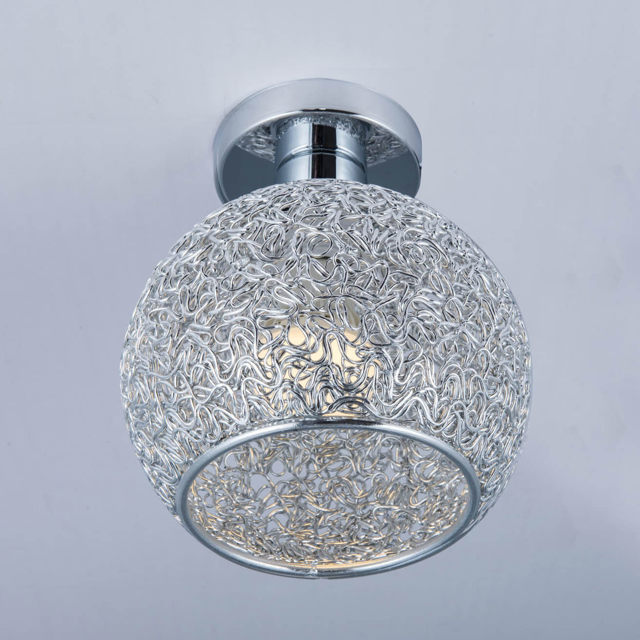 Modern Light Luxury Creative All-Aluminum Round 1-Light Semi-Flush Mount Ceiling Light