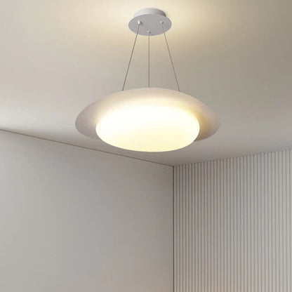 مصباح LED معلق من الحديد الأكريليكي باللون الأبيض بتصميم بسيط على الطراز الاسكندنافي 