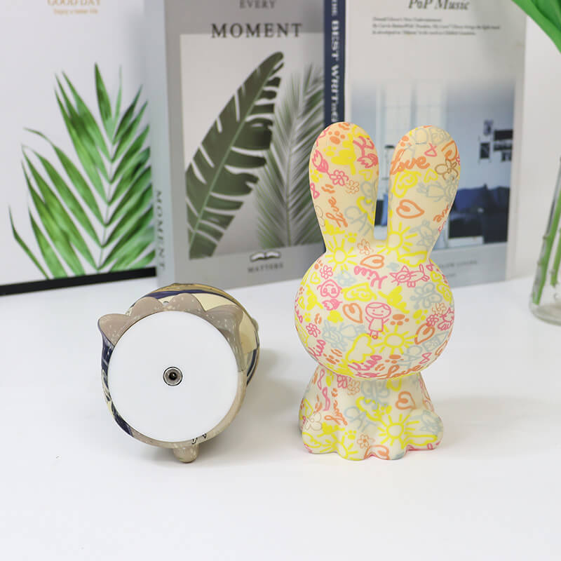 Creative Painted 3D Printed Rainbow Rabbit LED Night Light Table Lamp