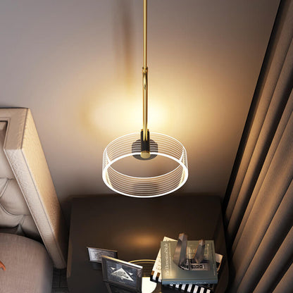 مصباح معلق LED طويل الخط بتصميم حلقة إبداعية فاخرة من Nordic Light 