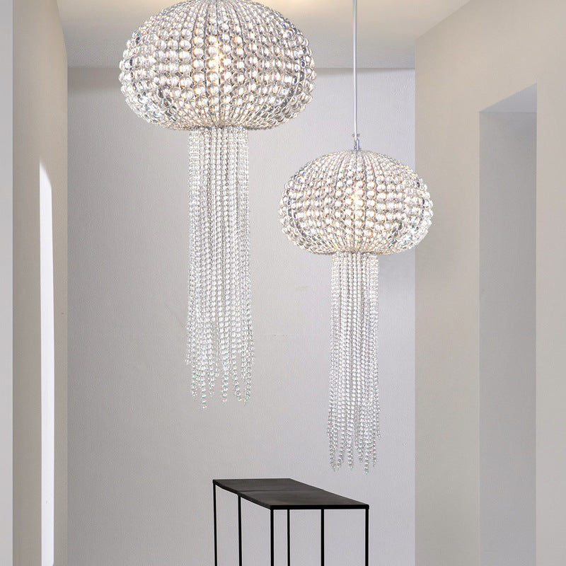 Modern Light Luxury Glass Jellyfish Shape 1-Light Pendant Light