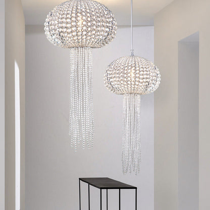 Modern Light Luxury Glass Jellyfish Shape 1-Light Pendant Light
