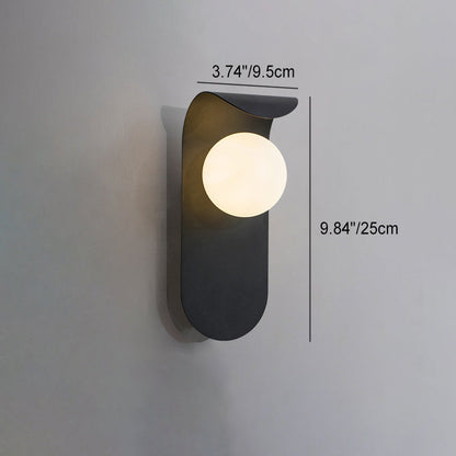 مصباح حائطي معاصر منحني بيضاوي الشكل من Orb Hardware، مزود بإضاءة واحدة، لغرفة المعيشة 