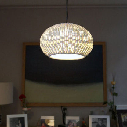 Japanese Minimalist Rattan 1-Light Pendant Light