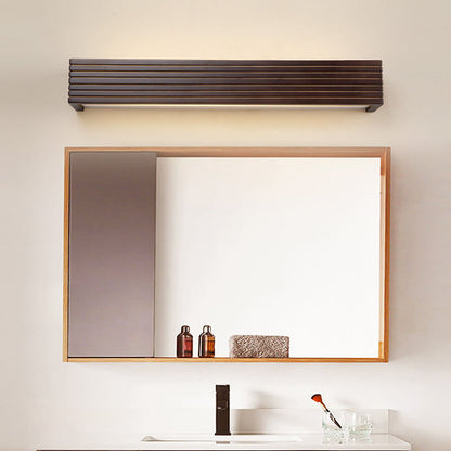 Modern Chinese Walnut Square Bar Vanity LED Wall Sconce Lamp