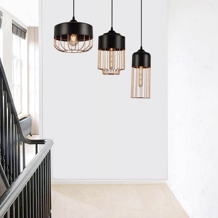 Nordic Creative Iron Geometry Plating Rose Gold 1-Light Pendant Light