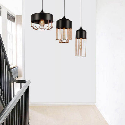 Nordic Creative Iron Geometry Plating Rose Gold 1-Light Pendant Light