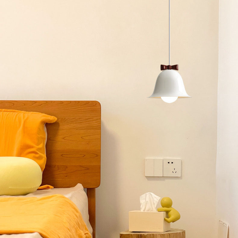 Modern Minimalist Bow Bells Iron 1-Light Pendant Light For Bedroom