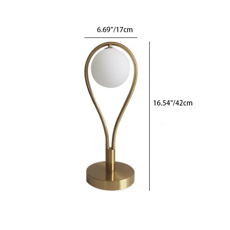 Contemporary Creative Racket Shape Iron Copper Glass 1-Light Table Lamp For Bedroom