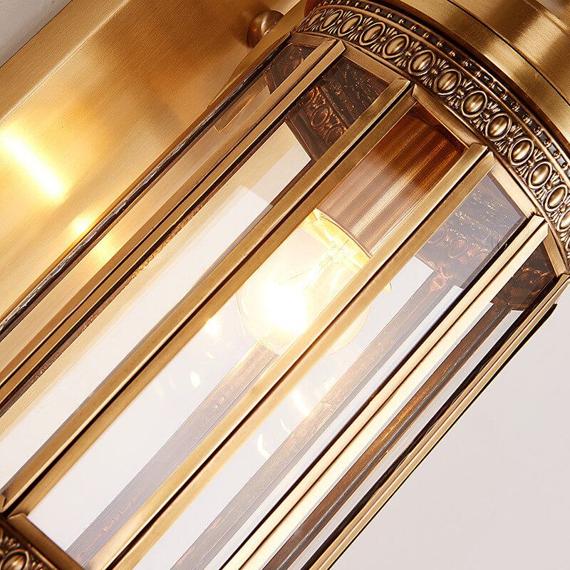 Contemporary Luxury Copper Glass Tubular Shade 1/3-Light Wall Sconce Lamp For Living Room