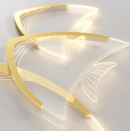 مصباح سقف LED مدمج من الأكريليك والألومنيوم بتصميم فني حديث لغرفة النوم