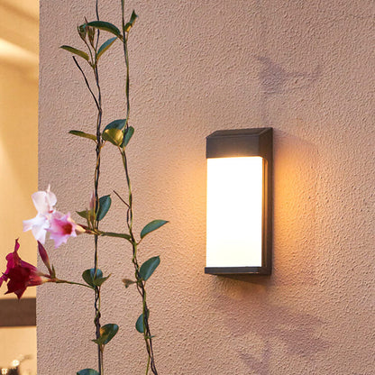 Solar Square Frosted Glass Waterproof Outdoor LED Wall Sconce Lamp