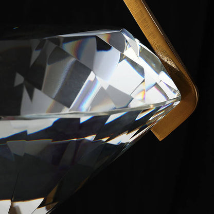 Modern Minimalist Diamond Iron Crystal 1-Light Pendant Light For Bedroom