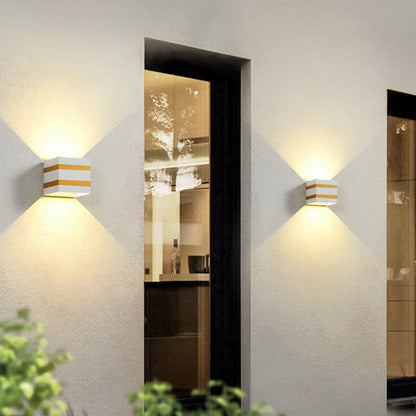 Outdoor Minimalist Square Cube Aluminum Waterproof LED Wall Sconce Lamp
