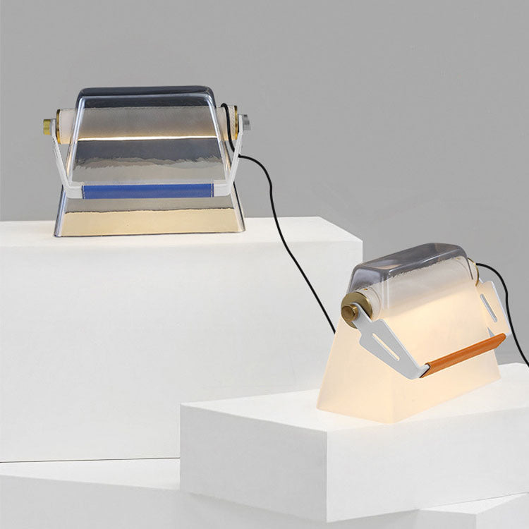 Modern Art Deco Glass Handbag Shape Iron LED Table Lamp For Bedroom
