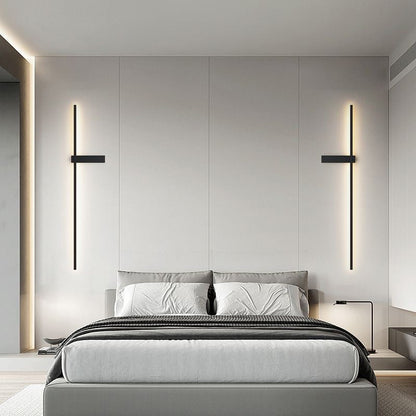 مصباح حائط LED بتصميم عصري بسيط من الحديد والألومنيوم والسيليكا لغرفة النوم 