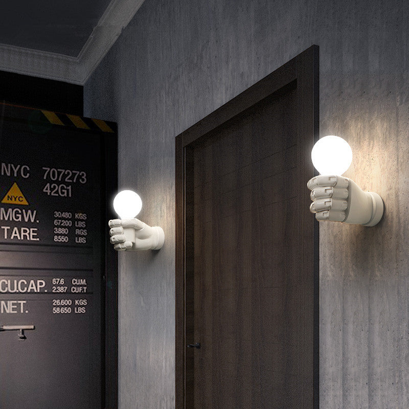 Retro Creative Resin Fist 1- Light Wall Sconce Lamp