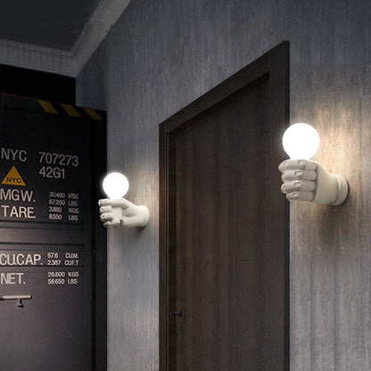 Retro Creative Resin Fist 1- Light Wall Sconce Lamp