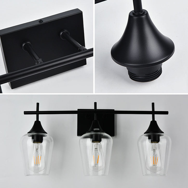 Industrial Simple Wine Glass Iron 2/3 Light Wall Sconce Lamp