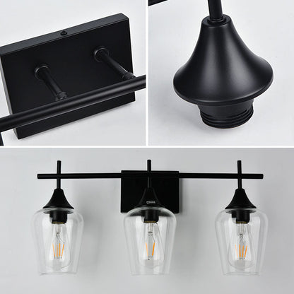 Industrial Simple Wine Glass Iron 2/3 Light Wall Sconce Lamp