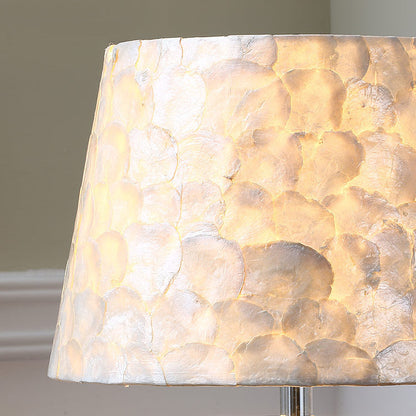 Modern Minimalist Round Oval Base Hardware Fabric Glass Shell 1-Light Table Lamp For Bedroom