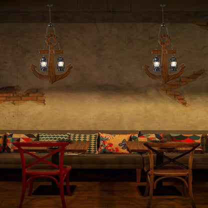 Retro Industrial Boat Anchor 2-Light Island Light Chandelier
