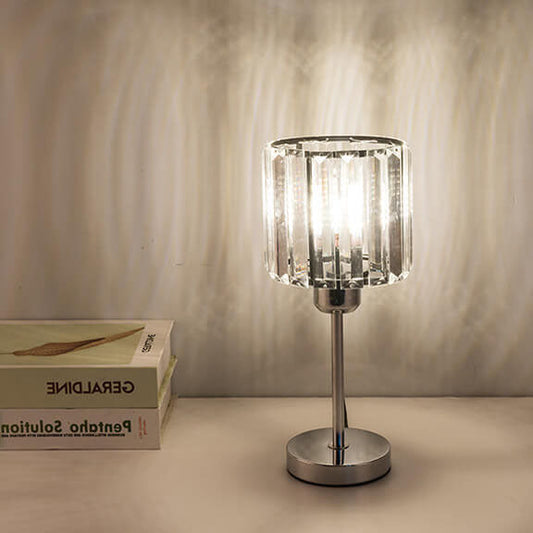 Modern Minimalist Glass Column Shade 1-Light Table Lamp
