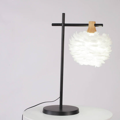 Modern Creative Feather Fishing Rod 1-Light Table Lamp