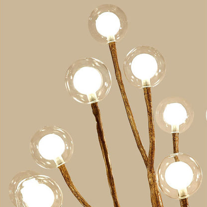 Contemporary Scandinavian Branch Polymer Metal Glass 8/12 Light Table Lamp For Bedroom