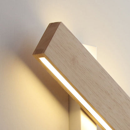Japanese Minimalist Log Rectangular Flat Rotatable LED Wall Sconce Lamp