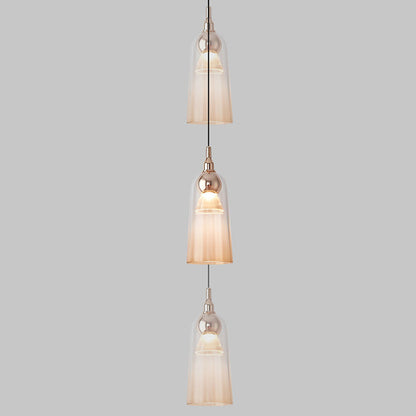 Contemporary Nordic Gradient Acrylic Cup Shade Aluminum LED Pendant Light For Dining Room