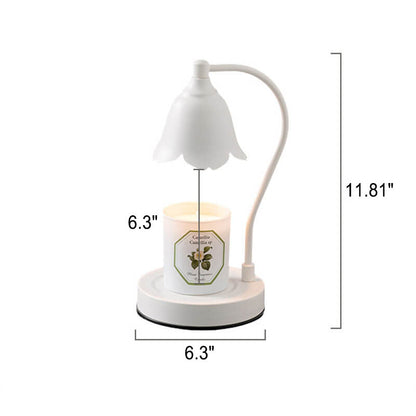 Vintage  White Petal Hardware 1-Light Melting Wax Table Lamp