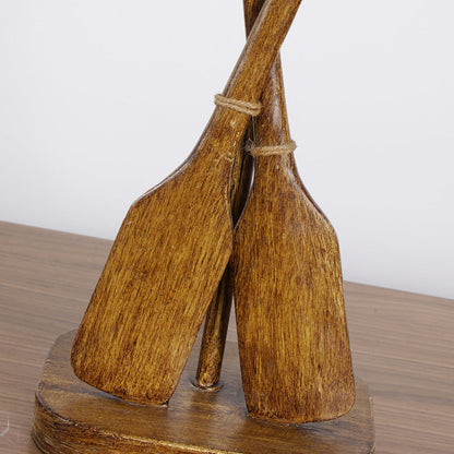 European Vintage Rustic Resin Linen 1-Light Table Lamp