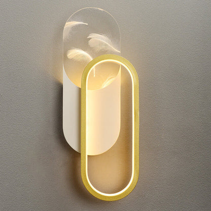 مصباح حائط LED هندسي من الأكريليك بتأثير الريش الفاخر 