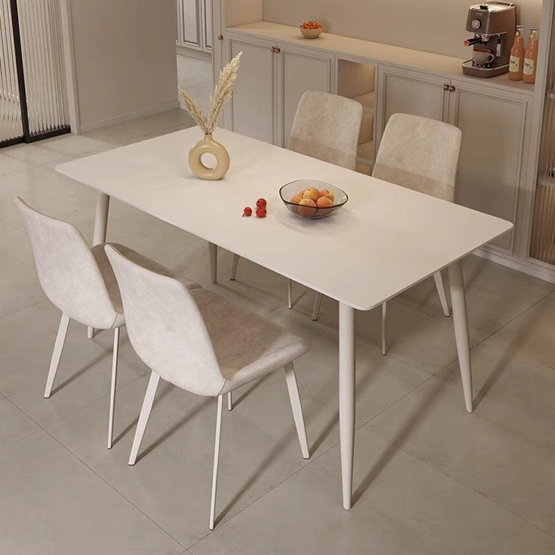 Contemporary Scandinavian PU Leather Carbon Steel Sponge Square Curved Dinining Chair Backrest For Dining Room