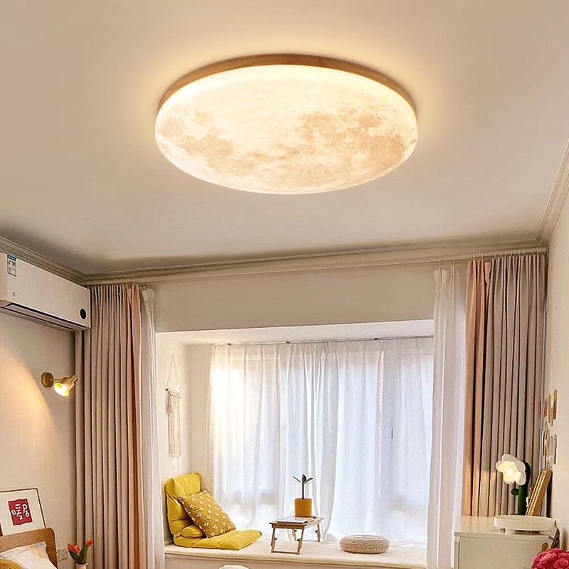 Nordic Minimalist Moon Round PVC LED Flush Mount Ceiling Light